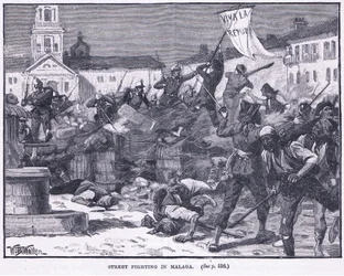 Combats de rue à Malaga 1869 ap. J.-C.